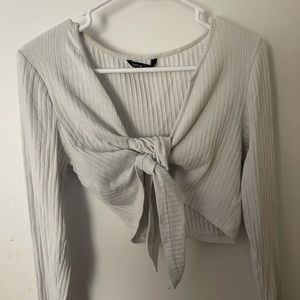 Shein tie-front crop top